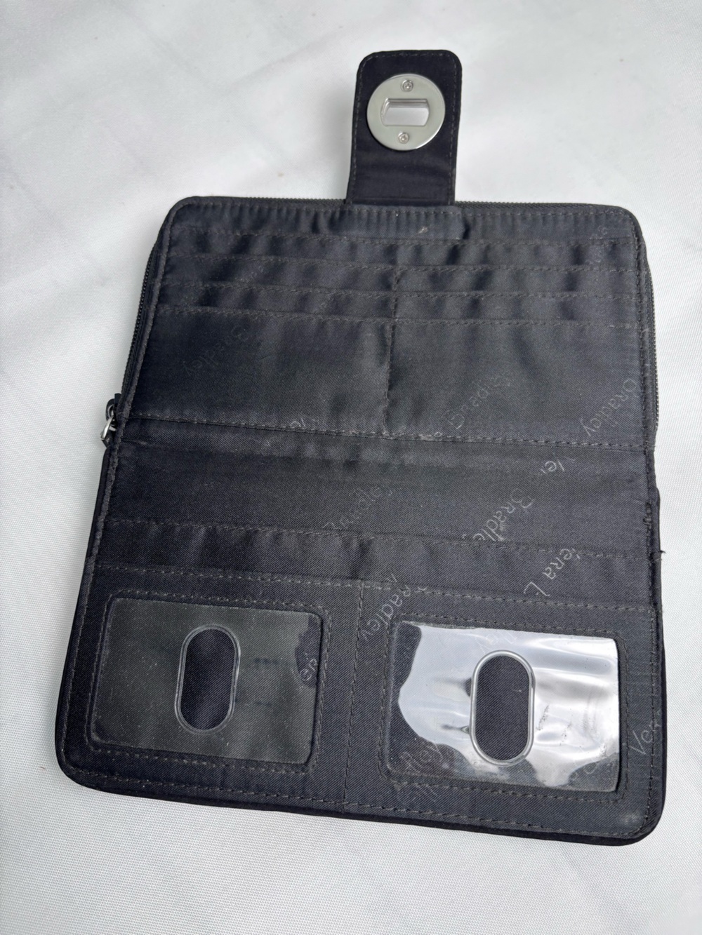 Vera Bradley RFID Turnlock Bifold Wallet Black Quilted Microfiber/cotton - Picture 6 of 12